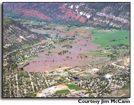 A aerial view of Animas Valley to the north of
          Durango