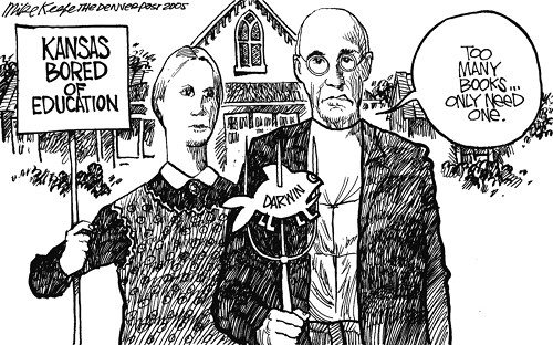 "American
                      Gothic" as reflected by the Kansas Bored of
                      Education