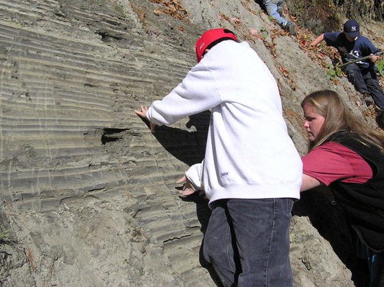 Varves as seen
                at Little River State Park in Vermont