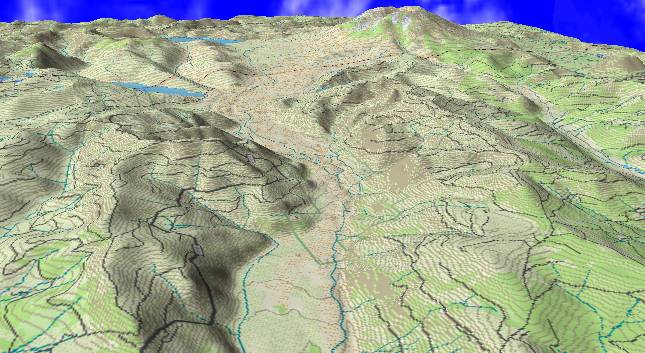 3-D computer generated picture of
                  Mt. St. Helens, WA.