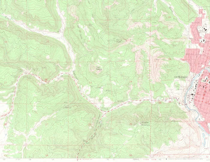 the 1963 topo map of the east side of
              Durango