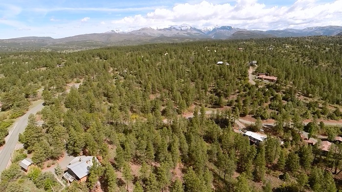 An aerial view to the NNW from the
              Rafter J subdivision