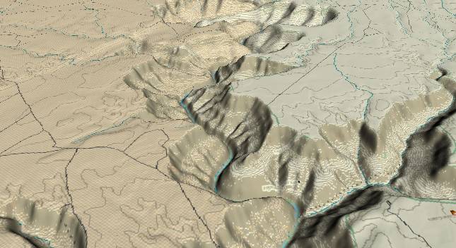 3-D view of the
            Grand Canyon - centered at Mile 34