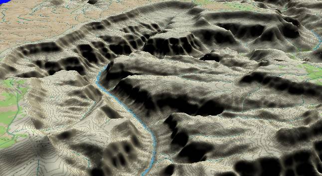 3-D view of the
            Grand Canyon - centered at Mile 122