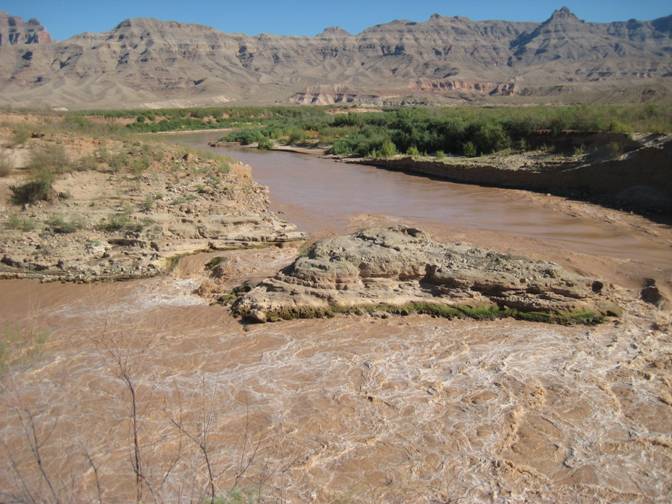 East side of
            Superimposition Rapid (Pearce Ferry Rapid)