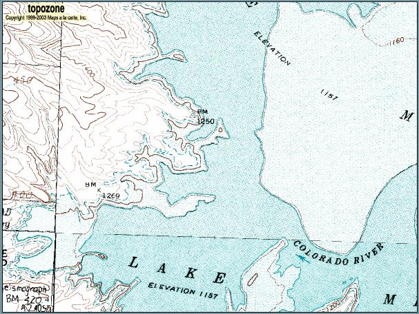 Topographic map of the location for the new rapid