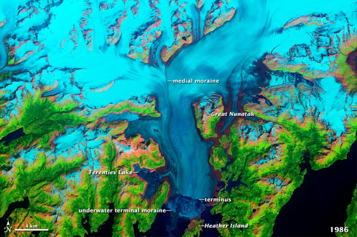 The Columbia Glacier in 1986