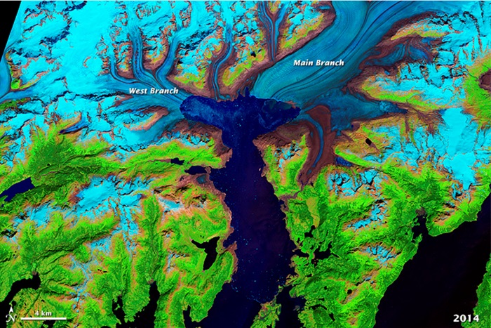 The Columbia Glacier as of 2014.