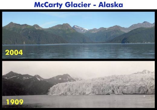 Alaska's McCarty Glacier seems to have melted a
          tad.