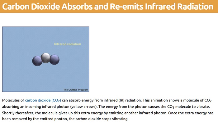 A vibrating carbon dioxide
          molecule