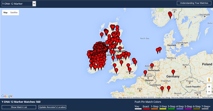 Family Tree DNA match map.