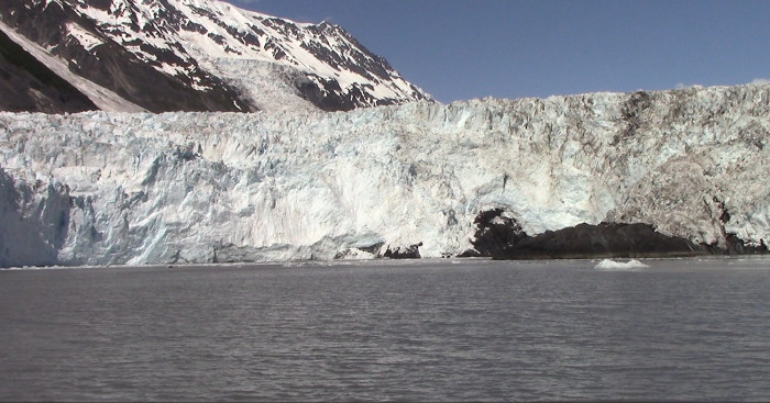 The retreating face of Barry Glacier in June 2019.