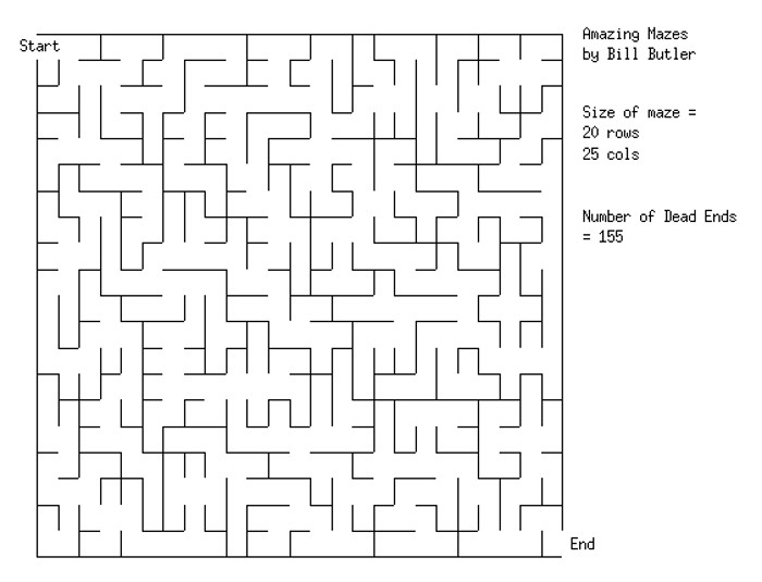A simple computer generated maze.