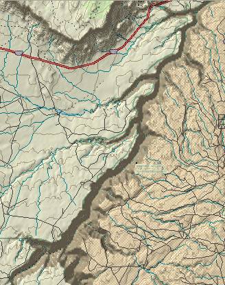 Topo map of the Barbed tributaries
            in the Marble Canyin section of the Grand Canyon.