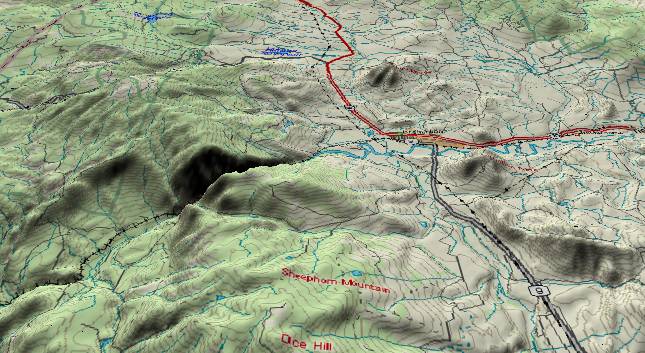 3-D view of Gore
            Canyon