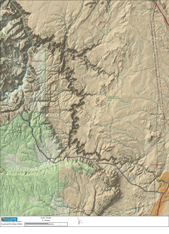 A
            relief/topo map of the junction of the Little Colorado and
            Colorado rivers