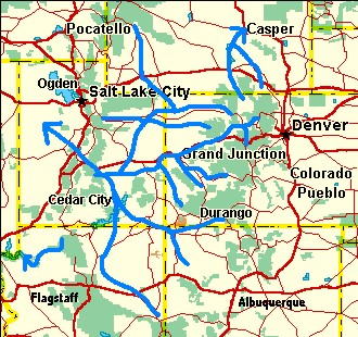 Generalized river systems just before
            the Colorado River overflowed the Kaibab Plateau