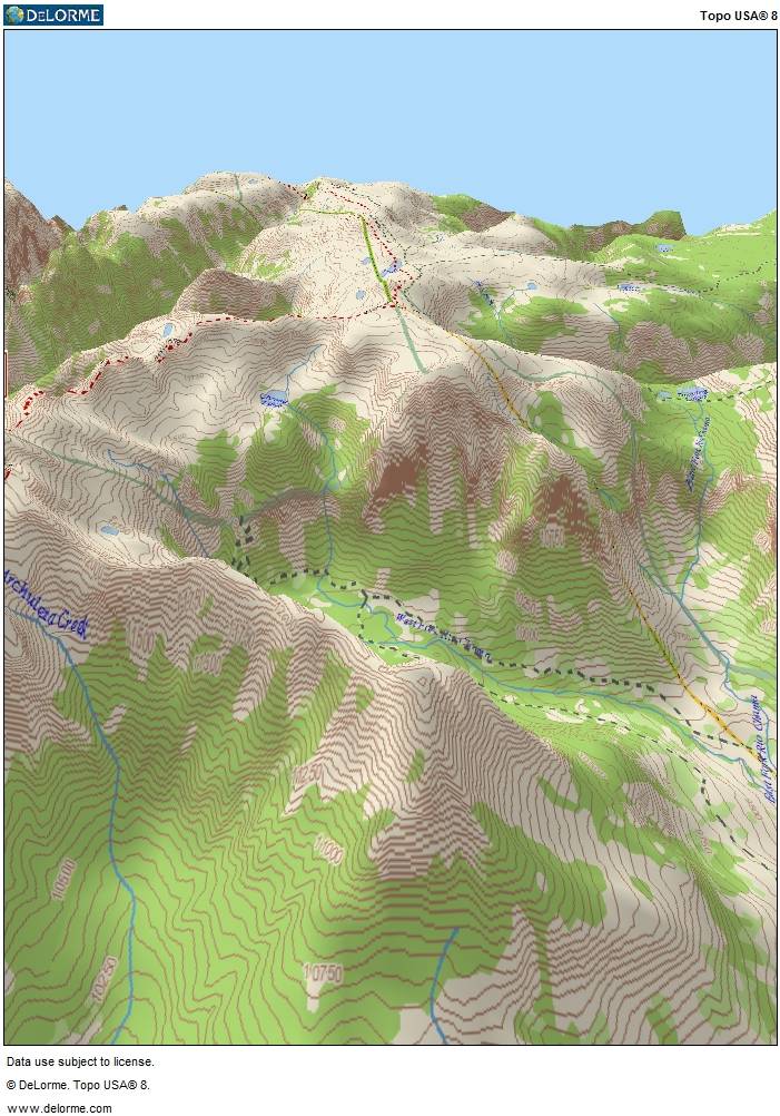 A computer generated 3D view of the rockfall area