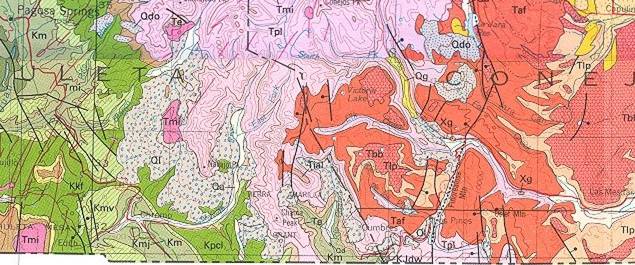 A geologic map of the rockfall area