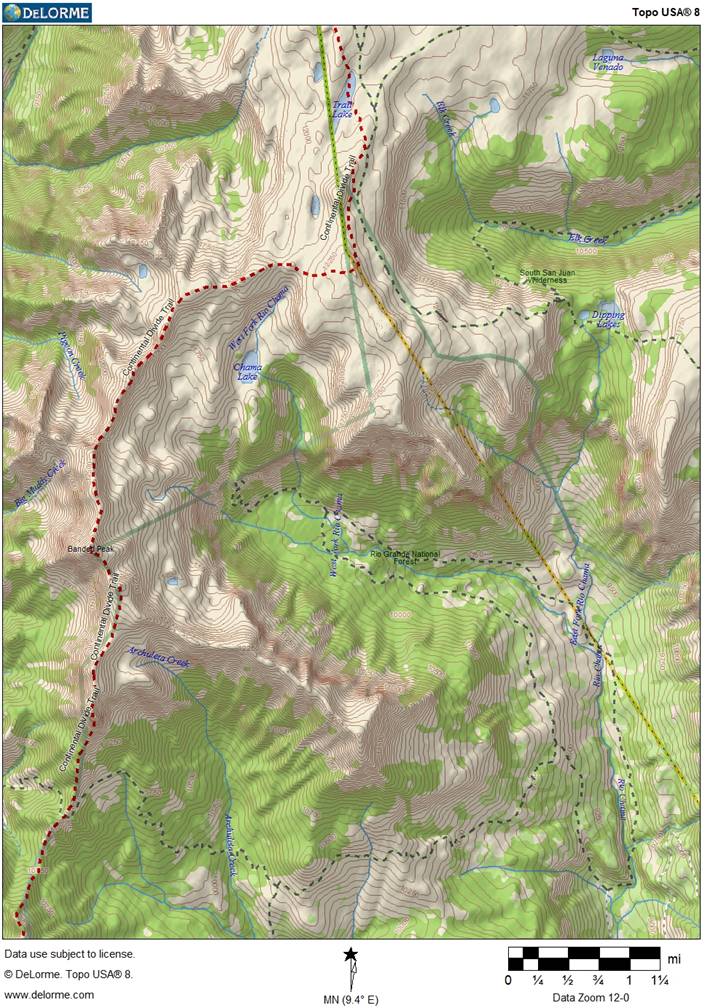 A topographic map of the rockfall area.