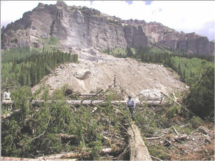 A USFS photograph of the Rio Chama rockslide