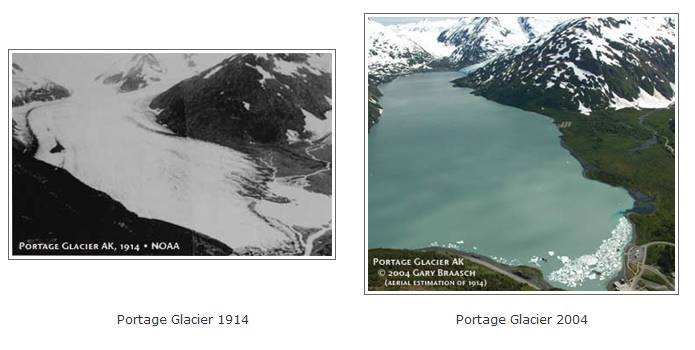 Portage Glacier,
        Alaska - one of the standard tourist stops on Alaskan tours.