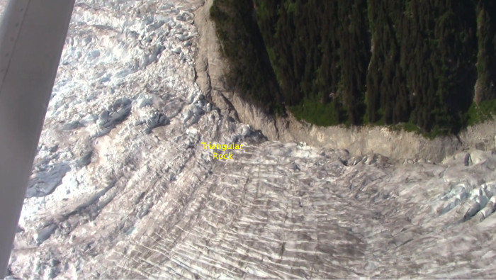 The north side of the Hole-in-the-Wall Glacier's icefall
          as of 2019.