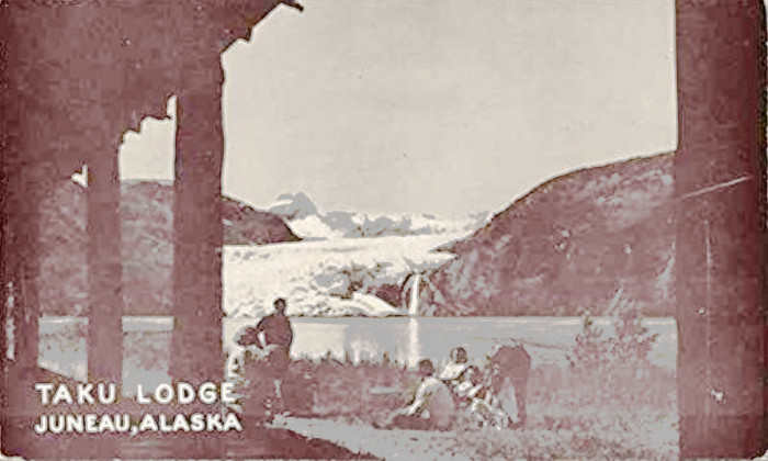 A picture of the Hole-in-the-Wall Glacier from a postcard
          c. 1948