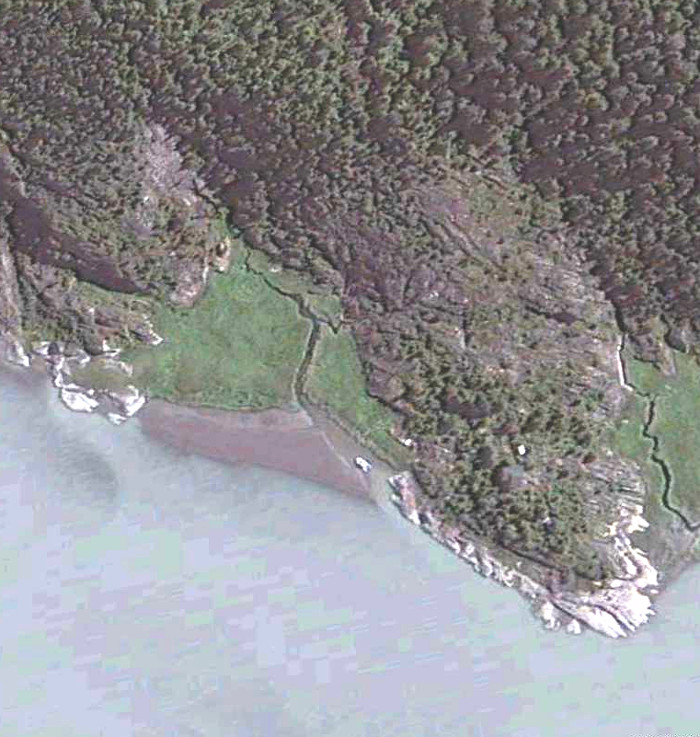 A close-up view of some rock ledges at Taku Point