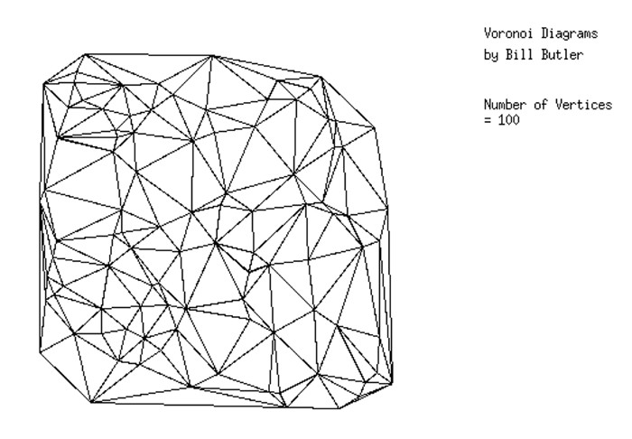 A Voronoi Triangularization that uses the same set of
              vertices.